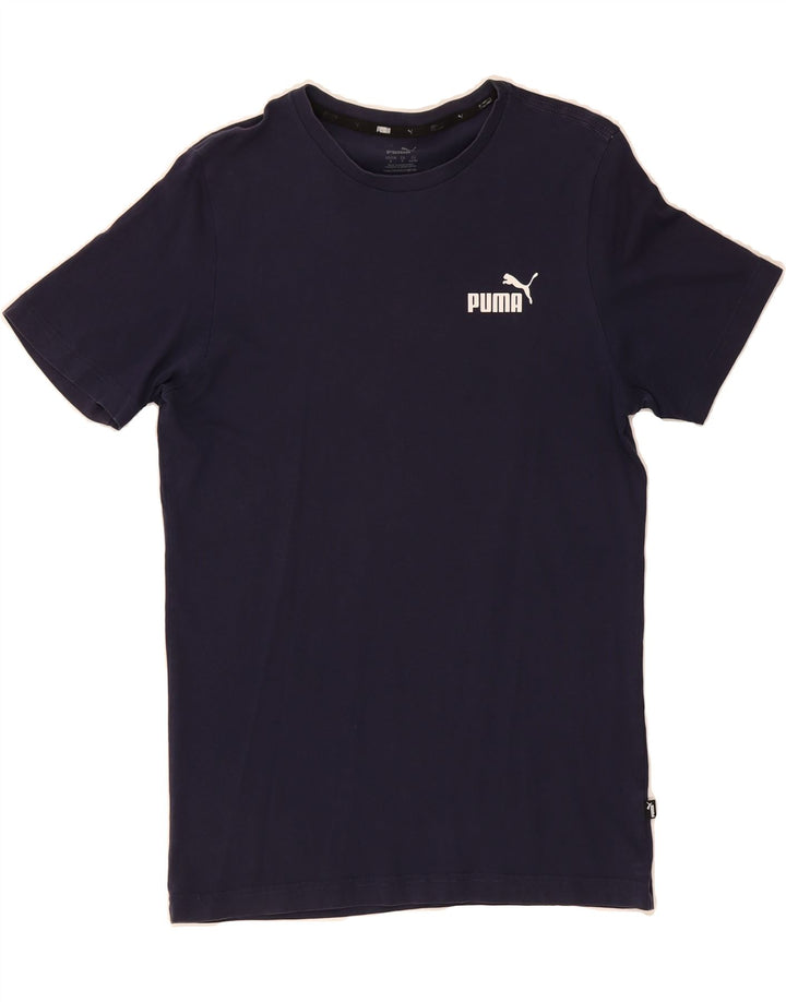 PUMA Mens Graphic T-Shirt Top Small Navy Blue Cotton Vintage Puma and Second-Hand Puma from Messina Hembry 
