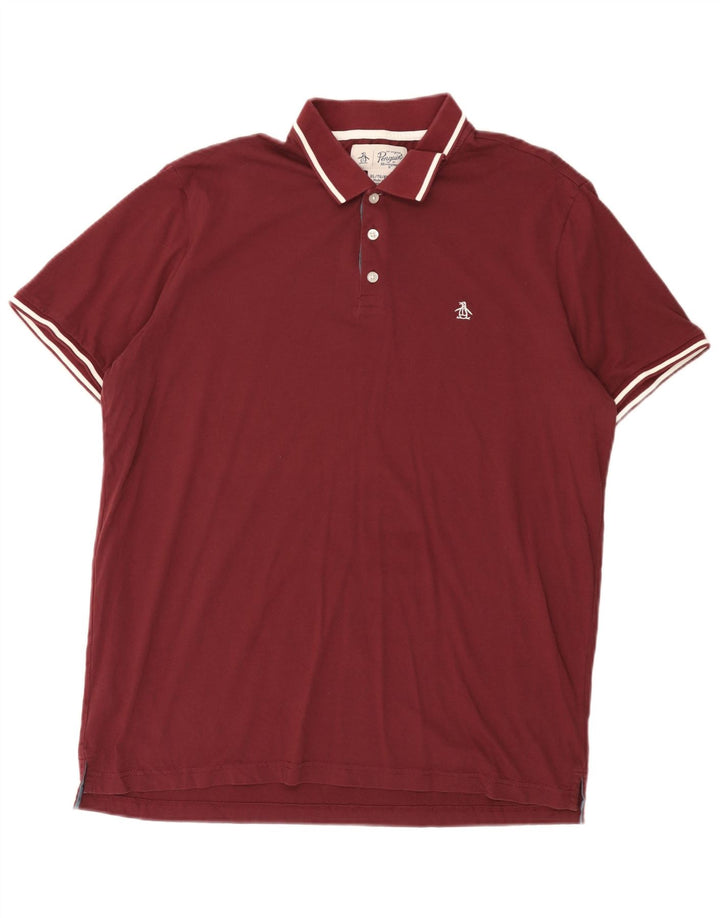 PENGUIN Herre poloshirt XL Bourgogne bomuld