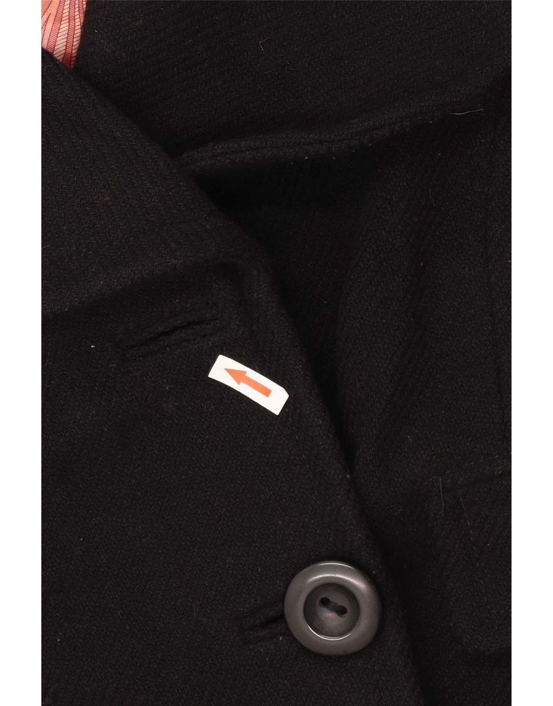 Ted Baker Womens Pea Coat Størrelse 3 Medium Black Virgin Wool