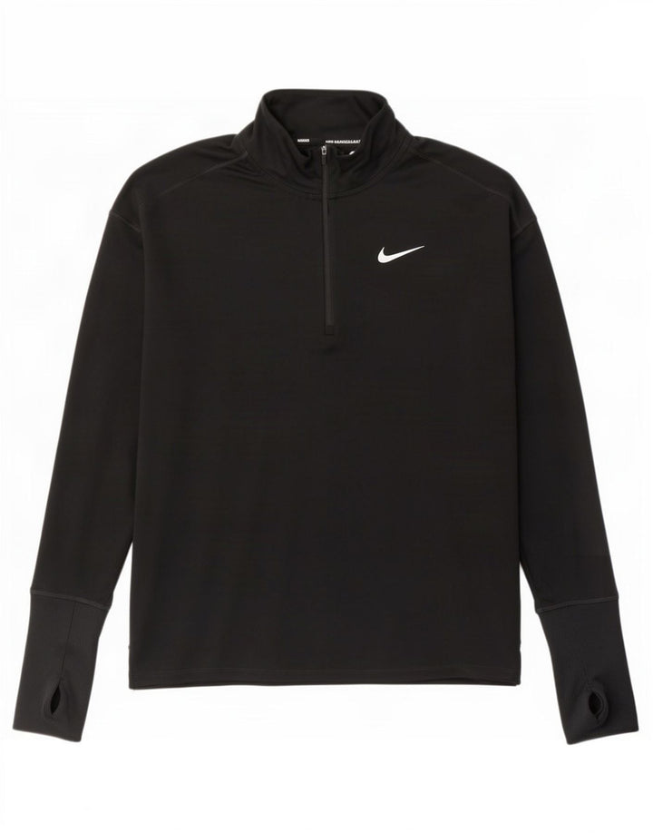 Nike Herre Dri Fit Pullover med lynlås-hals Træningsdragt Top Lille Sort