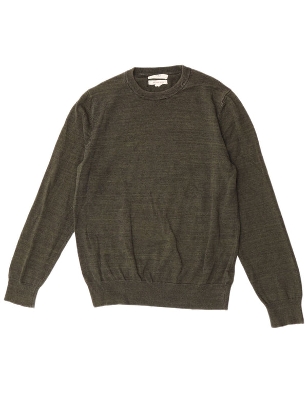 Marks & Spencer Herre sweater med rund hals, medium Khaki Bomuld