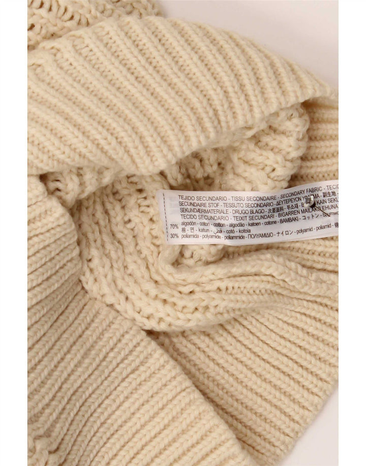 Zara Dame Se Through Turtle Neck Jumper Sweater UK 14 Medium Beige