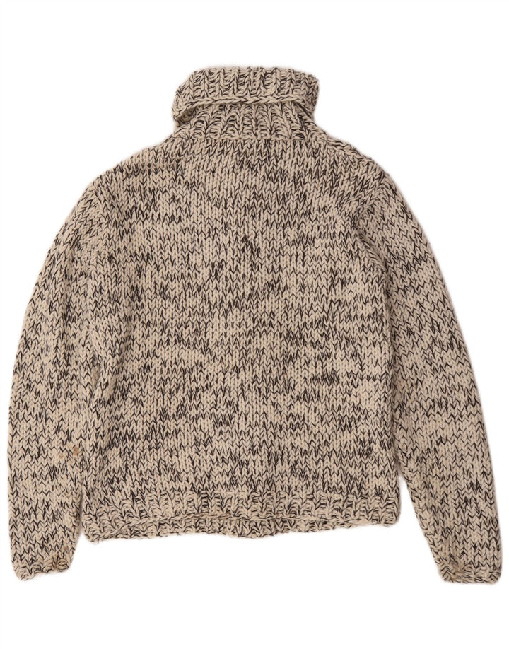Gil Bret Dame Roll Neck Jumper Sweater UK 16 Large Off White Flecked