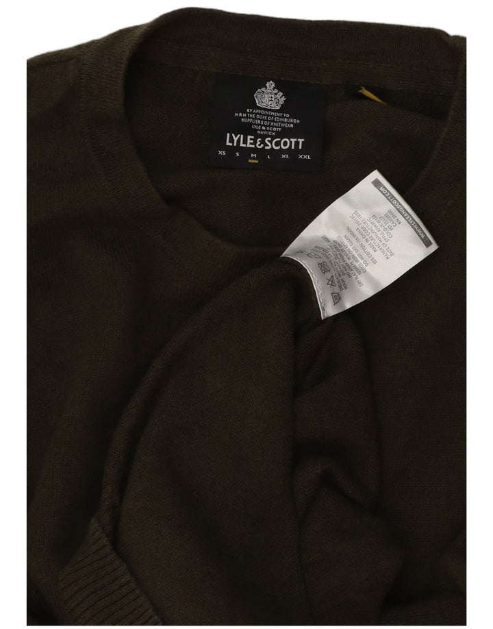 LYLE & SCOTT Herre sweater med rund hals, medium Khaki Bomuld