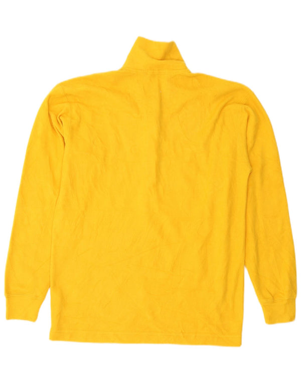 Belfe & Belfe Dame Oversized Button Neck Fleece Jumper UK 10 Small Yellow