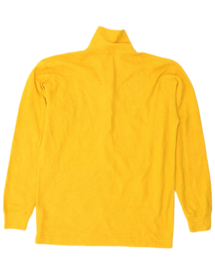 Belfe & Belfe Dame Oversized Button Neck Fleece Jumper UK 10 Small Yellow