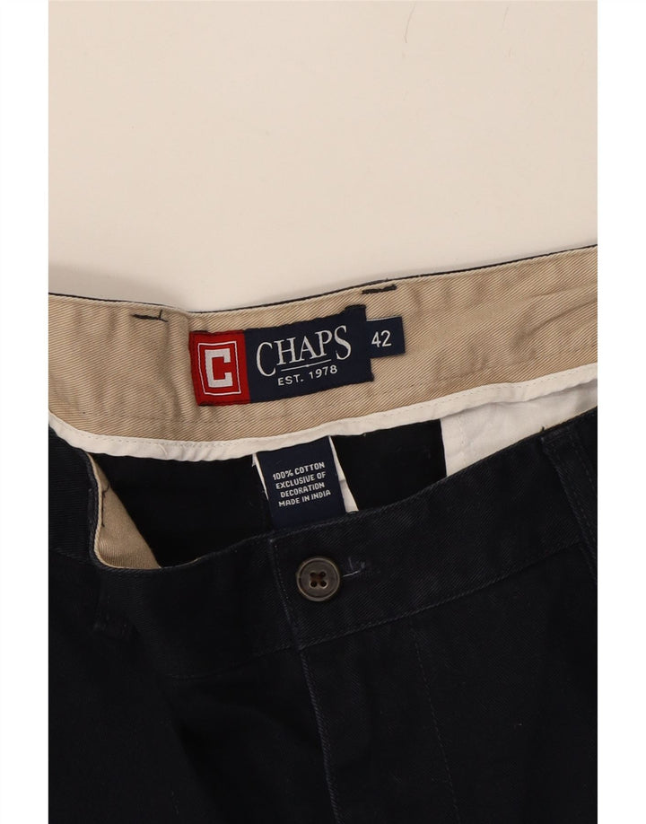 CHAPS Mens Chino Shorts W42 2XL Navy Blue Cotton Vintage Chaps and Second-Hand Chaps from Messina Hembry 