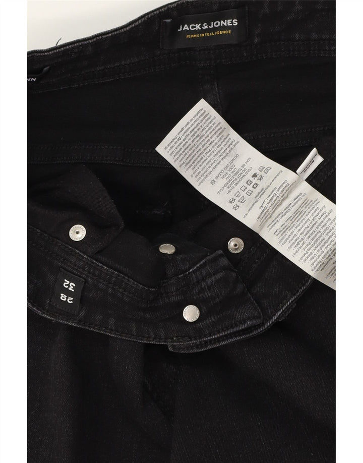 JACK & JONES Herre GLENN Slim Jeans W28 L32 Sort Bomuld
