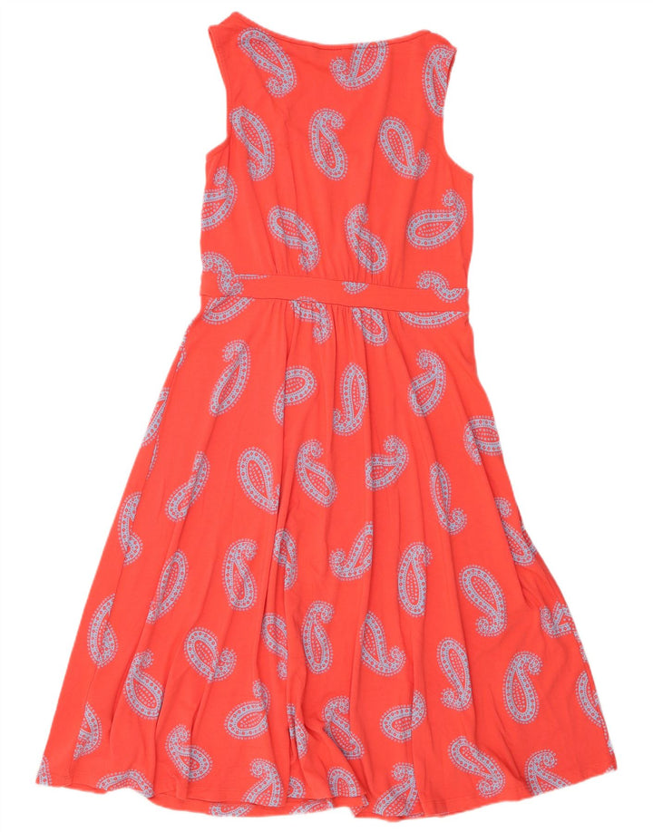 BODEN Dame Langærmet A-Line Kjole UK 12 Medium Rød Paisley Viscose