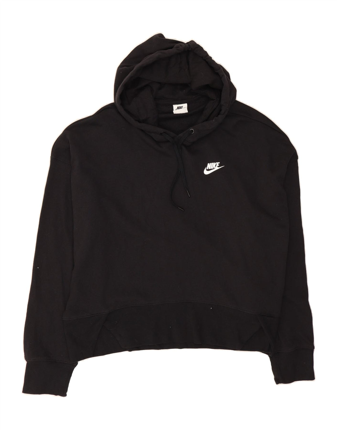 NIKE Womens Oversized Hoodie Jumper UK 16 Large Black Cotton Vintage Nike and Second-Hand Nike from Messina Hembry 