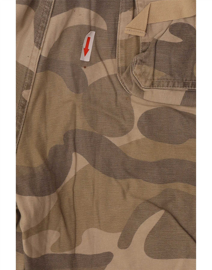 Vintage Herre Cargo Shorts IT 48 Medium W34 Grøn Camouflage Bomuld