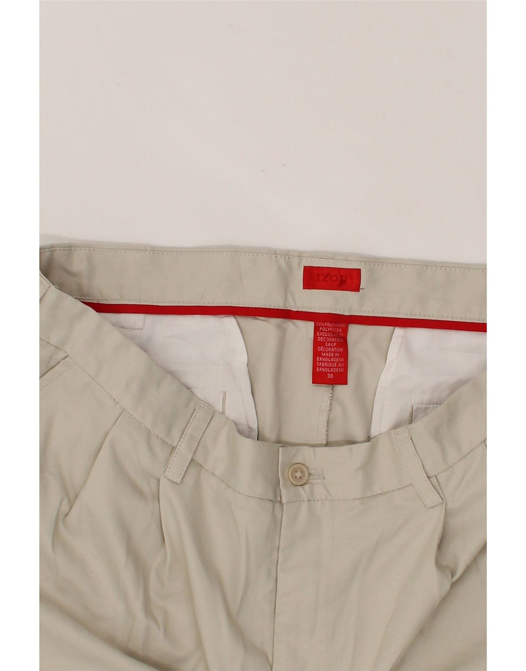 IZOD Mens Pegged Chino Shorts W38 XL  Beige Polyester Vintage Izod and Second-Hand Izod from Messina Hembry 