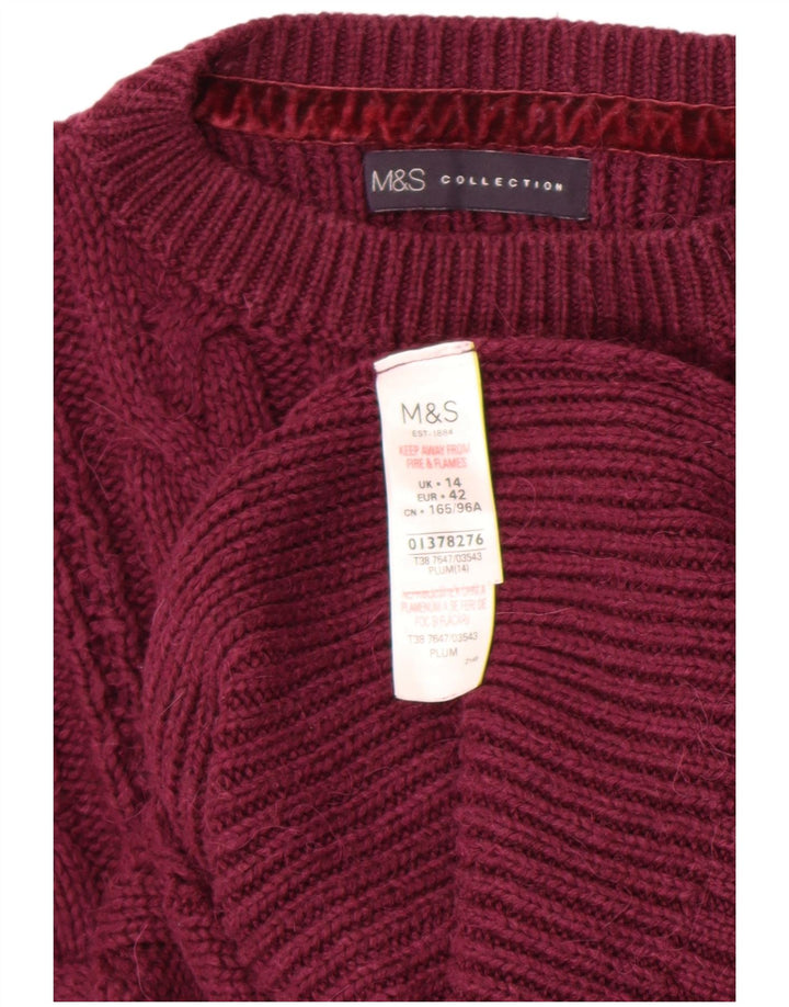 Marks & Spencer Dame sweater med rund hals DK 14 Medium Maroon