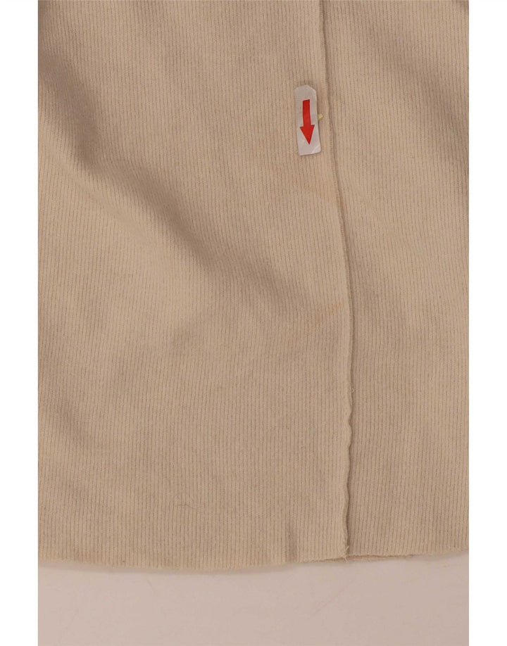 Zara Dame Roll Neck Vest Top UK 10 Small Beige Polyester