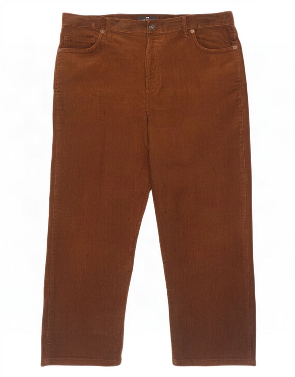 Marks & Spencer Herre Blue Harbor Crop Corduroy Bukser W40 L29 Brun