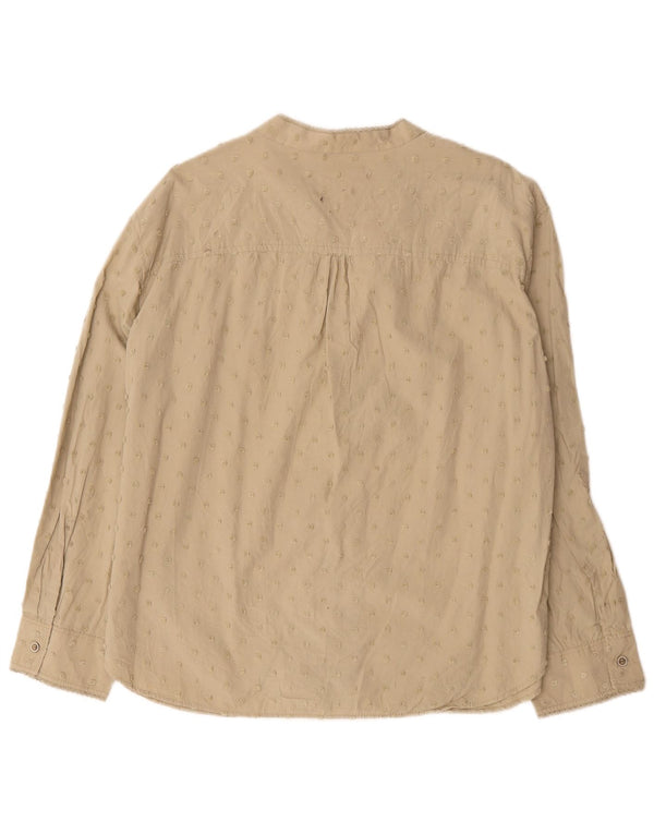 Zara skjortebluse til kvinder UK 20 2XL Khaki Bomuld