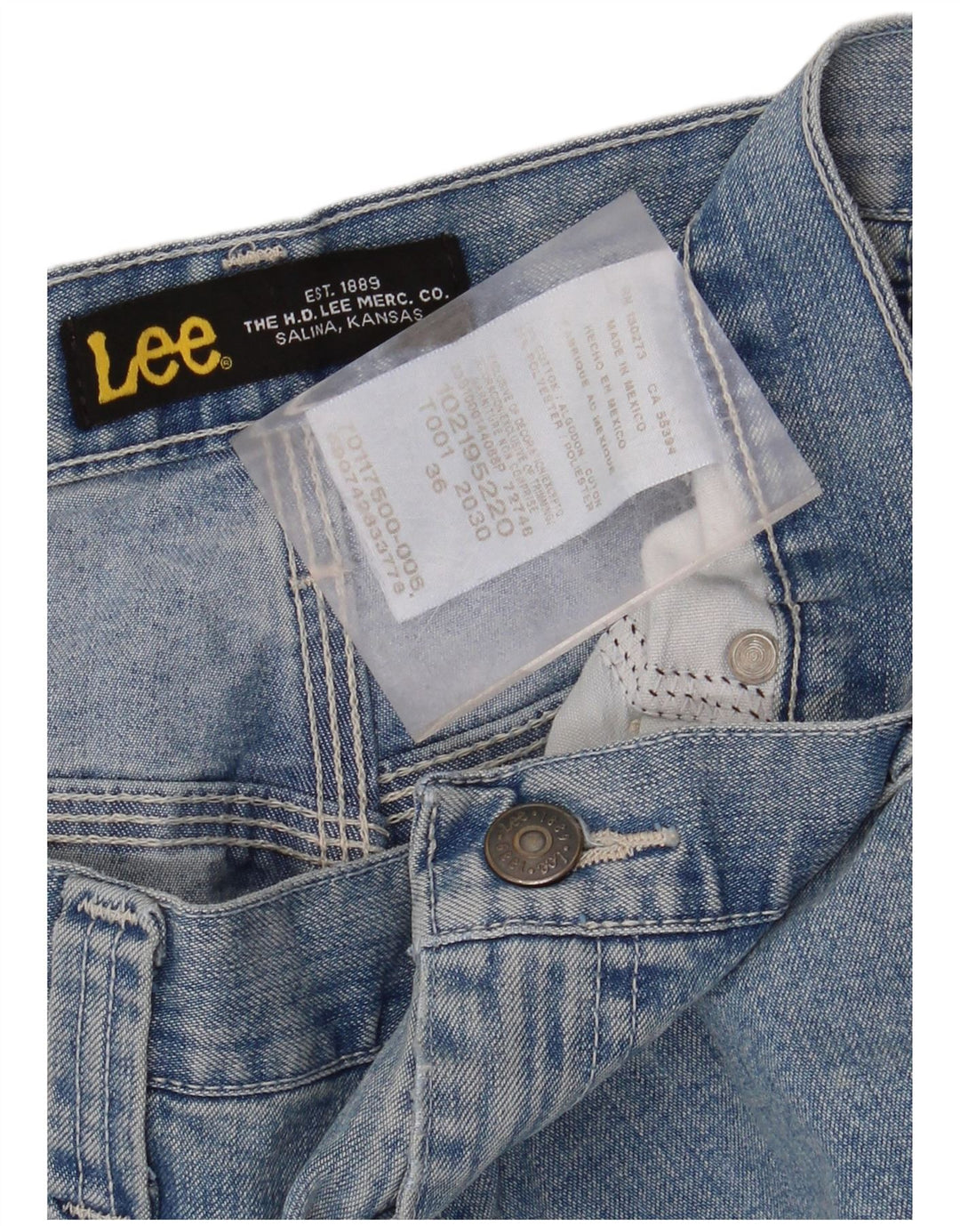 LEE Herre Kansas Cargo Denim Shorts W36 Large Blue Cotton