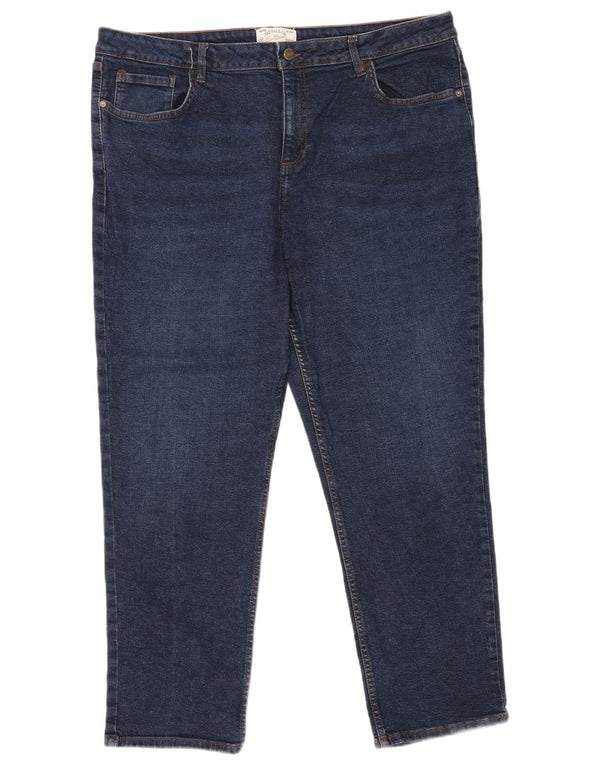 Fat Face Dame Sway Slim Jeans UK 22 3XL W42 L27 Marineblå Bomuld