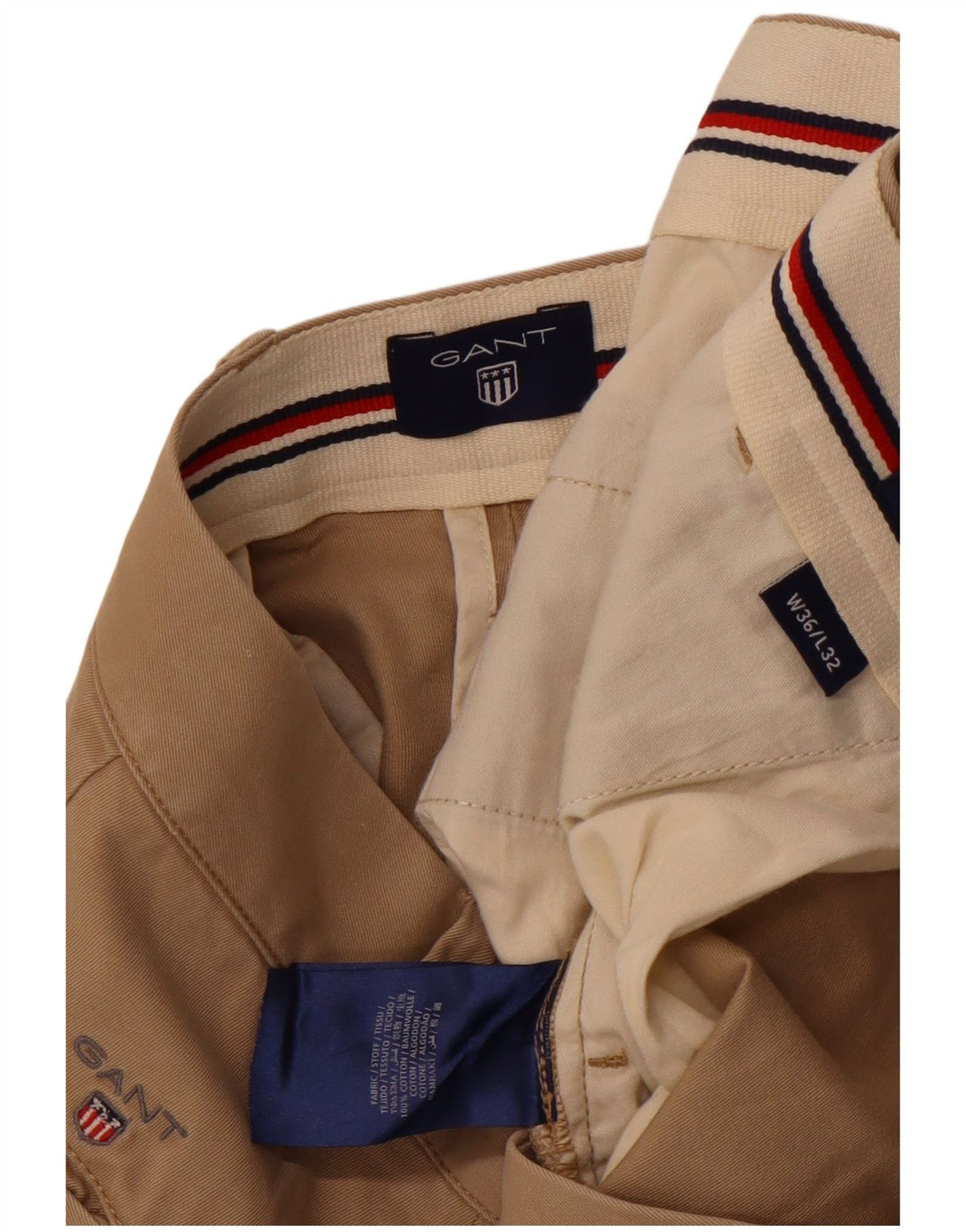 Gant Straight Chino Bukser til mænd W36 L28 Beige Bomuld