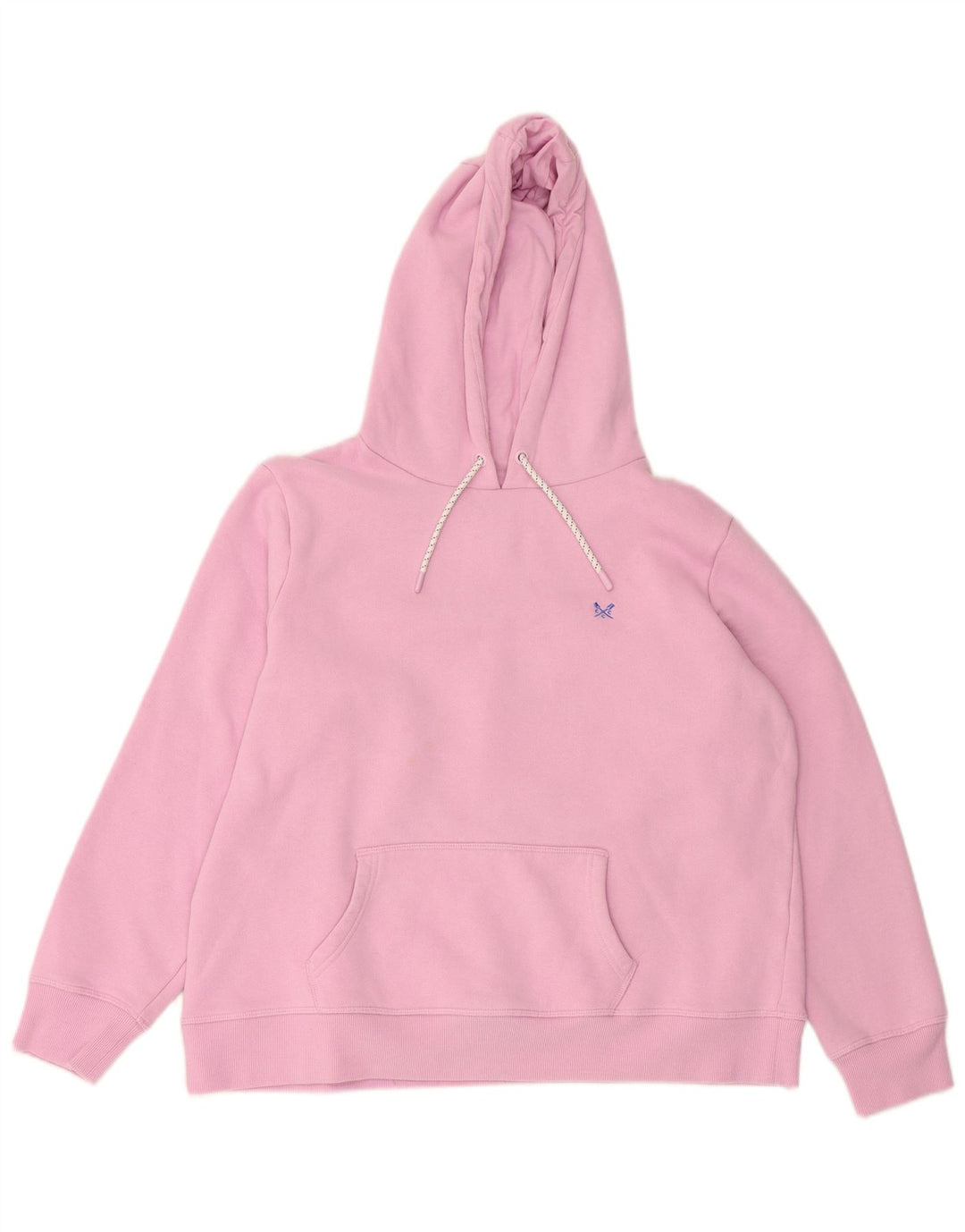 CREW TØJ Dame Crop Hoodie Jumper UK 18 XL Pink Bomuld