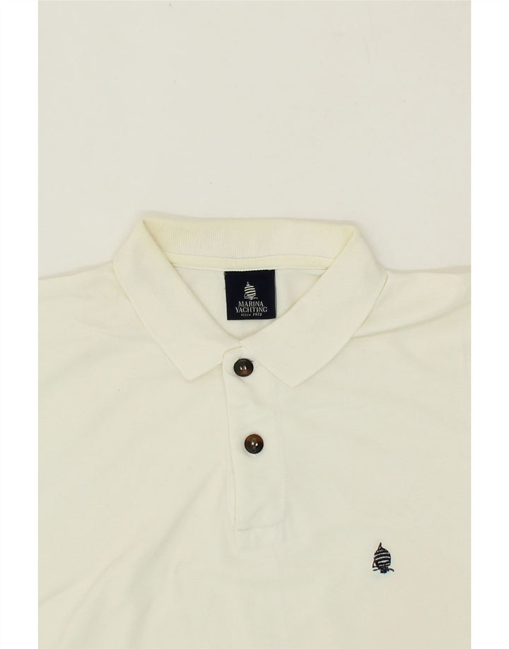 MARINA YACHTING Mens Polo Shirt Small Off White Vintage Marina Yachting and Second-Hand Marina Yachting from Messina Hembry 