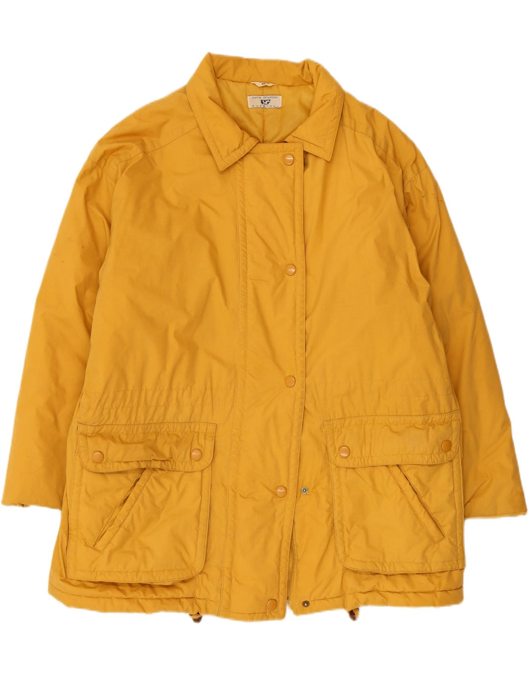 SARA GLENZER Dame Oversized Windbreaker Coat UK 14 Medium Yellow