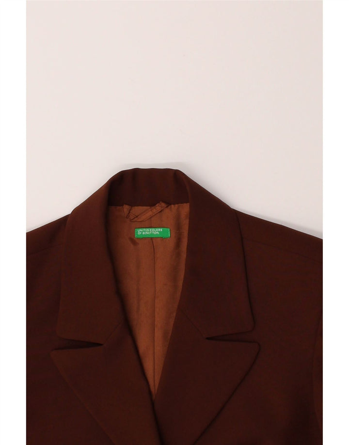 BENETTON Womens 3 Button Blazer Jacket IT 40 Small Brown Polyester Vintage Benetton and Second-Hand Benetton from Messina Hembry 
