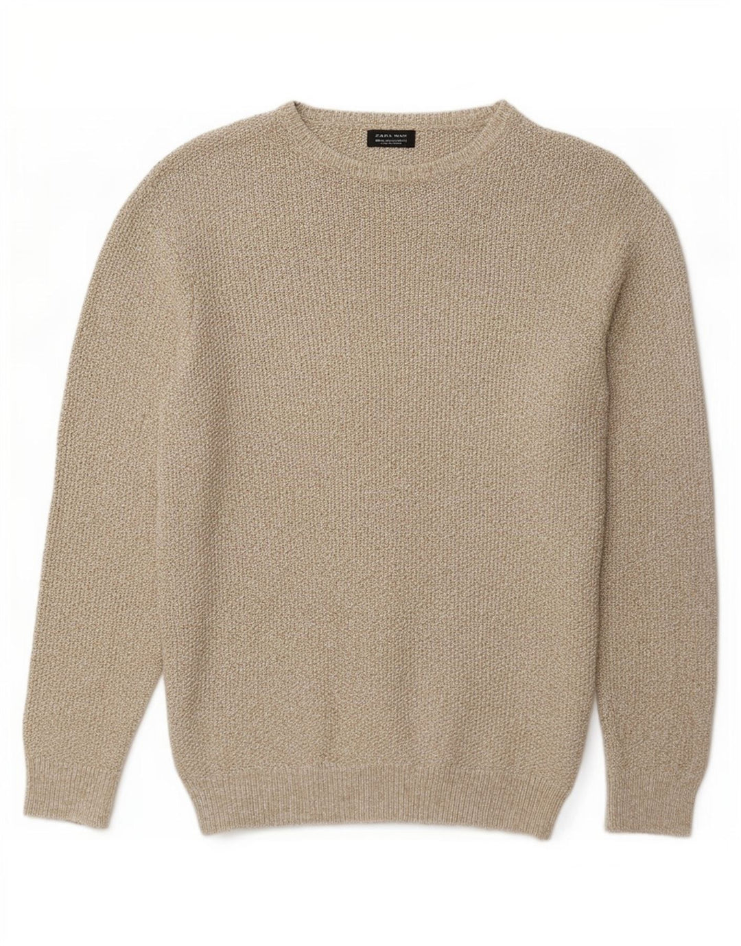 Zara Herre Boat Neck Jumper Sweater XL Grå Flecked