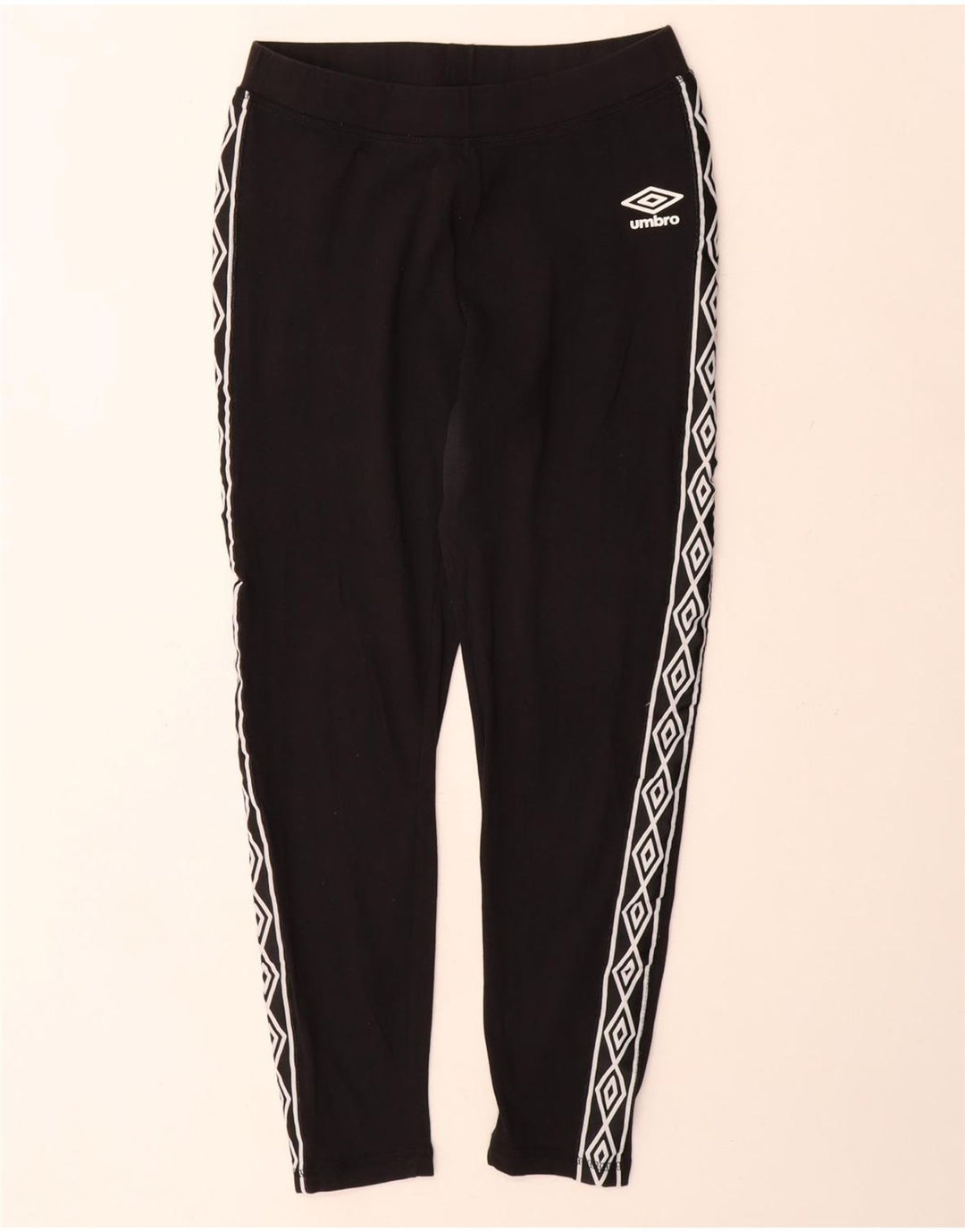 Umbro Womens Grafiske Leggings UK 12 Medium Sort Bomuld