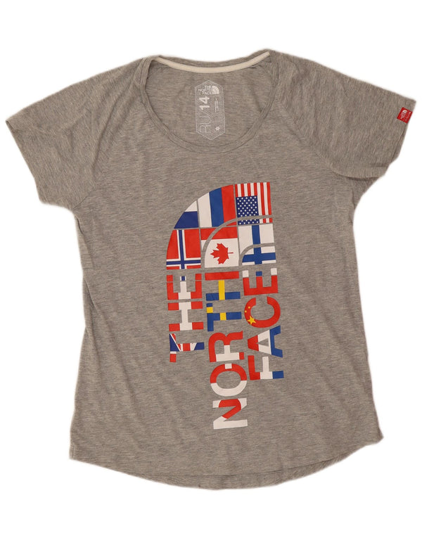 The North Face Dame RU/14 Grafisk T-Shirt Top UK 14 Large Grey Sports