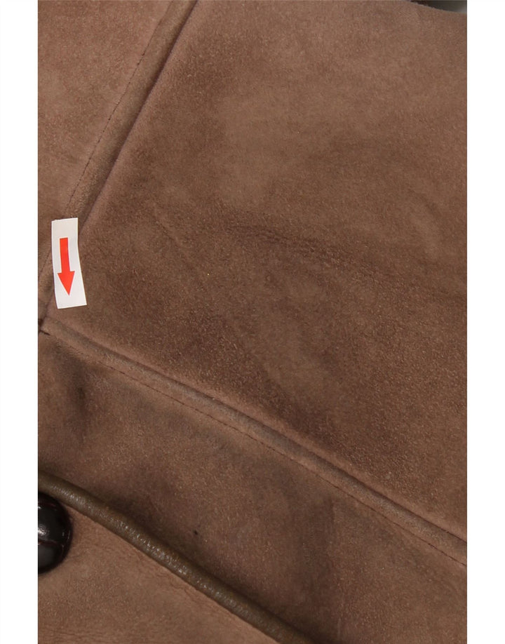 Nurseys Womens Shearling Jacket UK 16 Stort brunt fåreskind