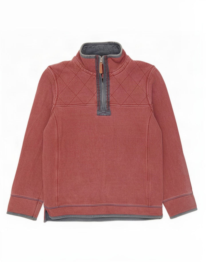 Fat Face Herre Zip Neck Sweatshirt Jumper Medium Rød Bomuld