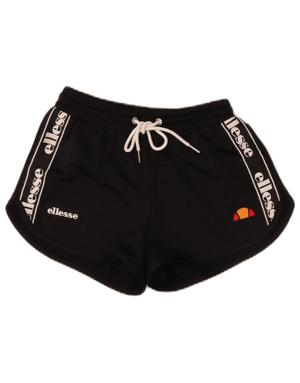 Ellesse Womens Graphic Sports Shorts UK 8 Small Black