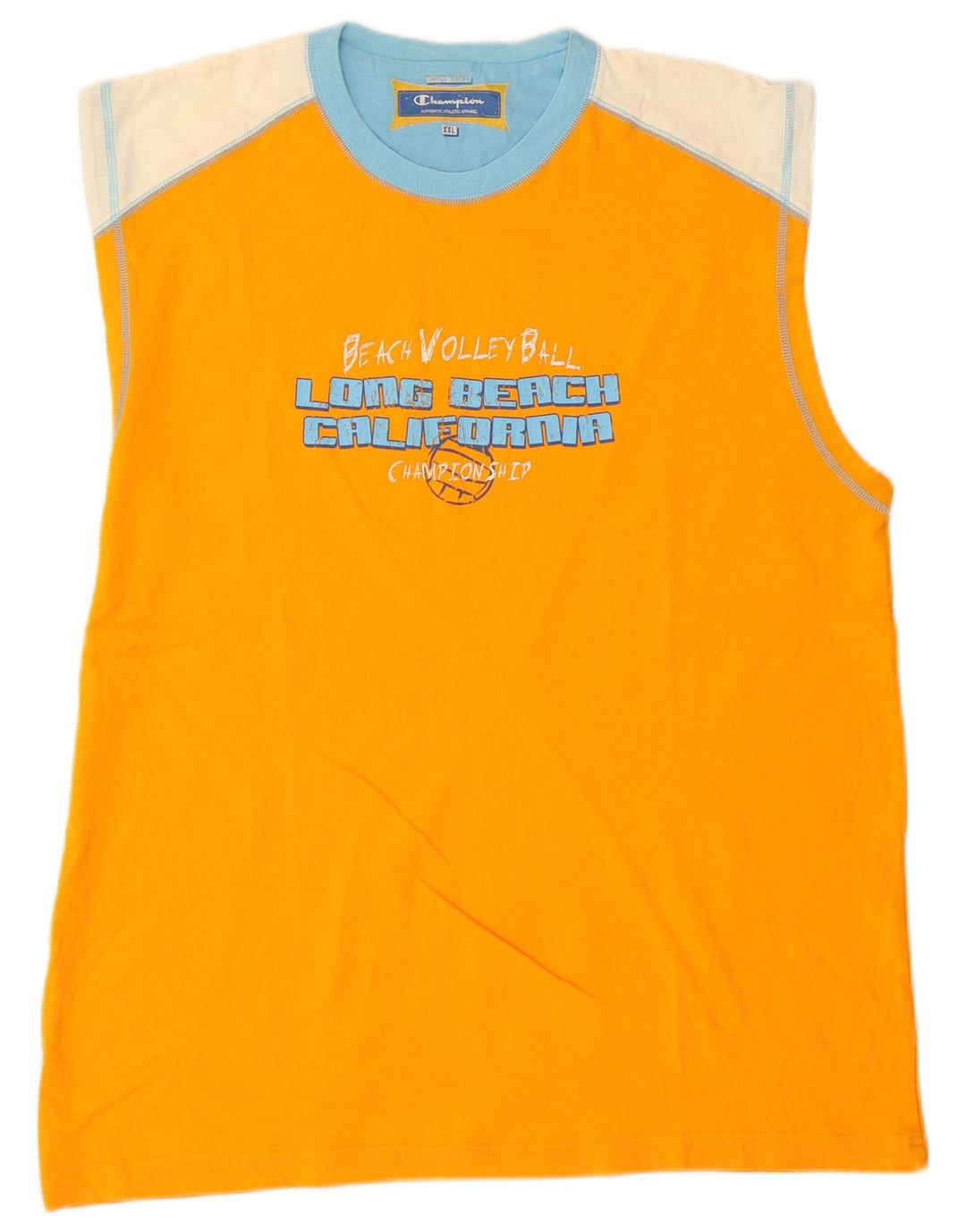 Champion Herre Grafisk Vest Top 2XL Orange Colourblock Bomuld