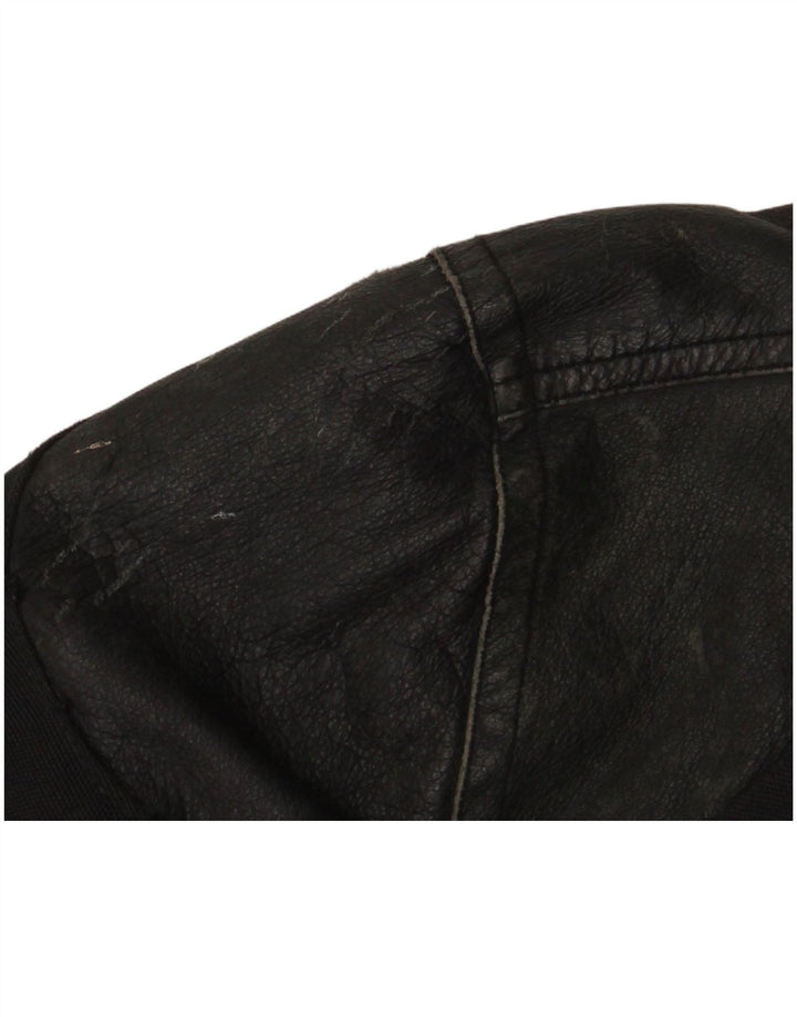 Master Herre Grafisk Biker Jacket UK 40 Stor Sort Nylon
