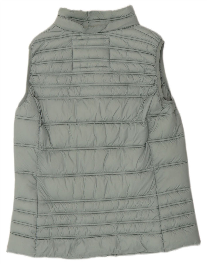 CREW TØJ Dame Polstret Gilet UK 10 Lille grøn nylon