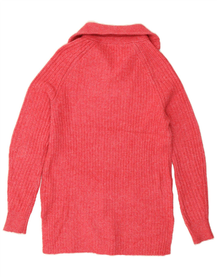 MARKS & SPENCER Womens Oversized Zip Neck Jumper Sweater UK 6 XS Pink Vintage Marks & Spencer and Second-Hand Marks & Spencer from Messina Hembry 