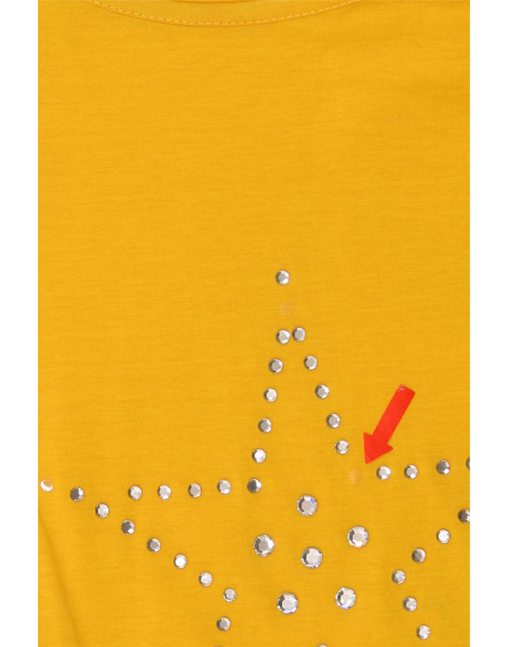 CARLO BARBERA Womens Top 3/4 Sleeve UK 14 Medium Yellow Cotton Vintage Carlo Barbera and Second-Hand Carlo Barbera from Messina Hembry 
