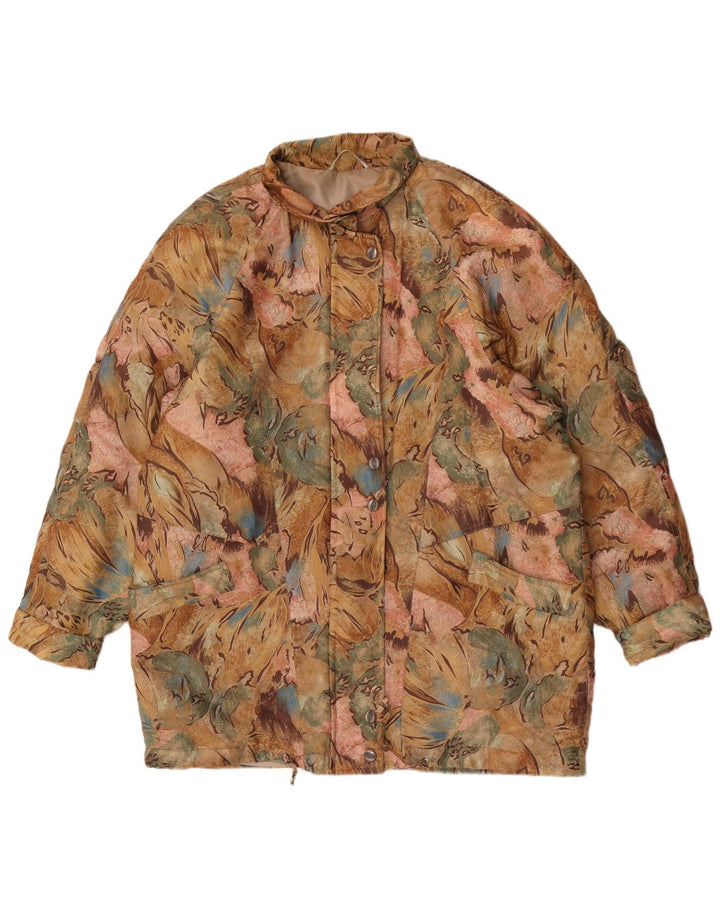 Vintage Dame Windbreaker Coat UK 20 2XL Flerfarvet Floral Polyester