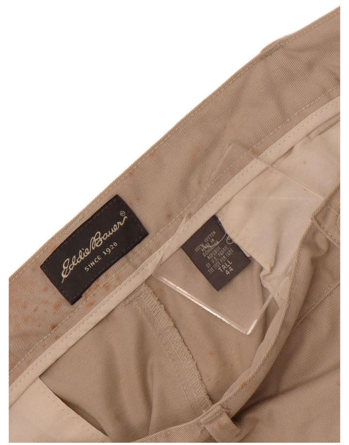 Eddie Bauer Herre Høje Chino Shorts W44 2XL Beige Bomuld