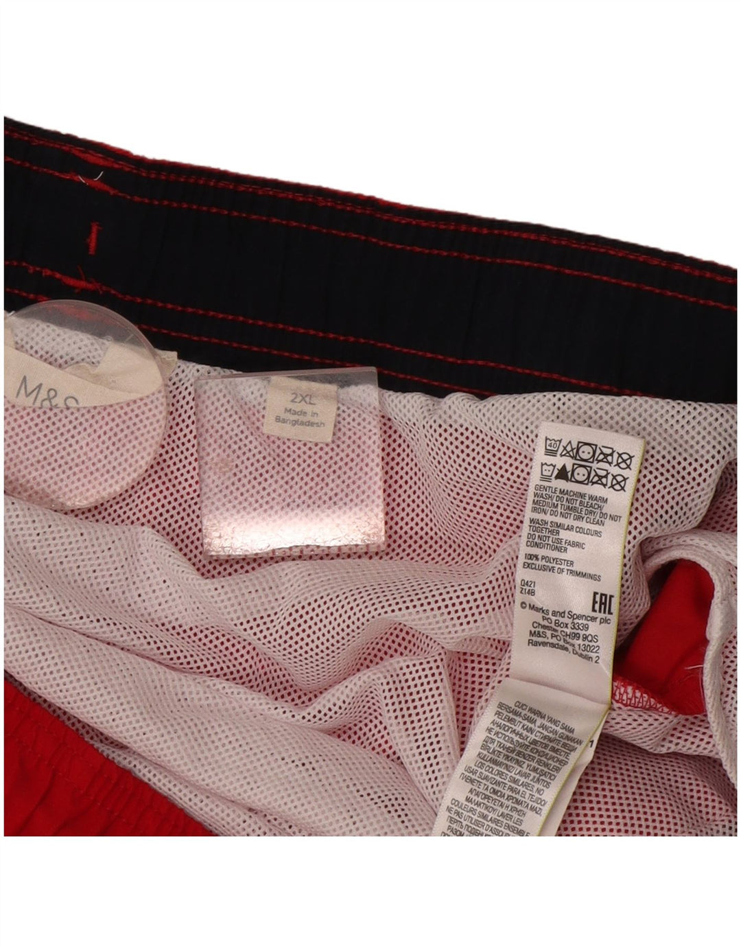 Marks & Spencer Badeshorts til mænd 2XL Rød Polyester