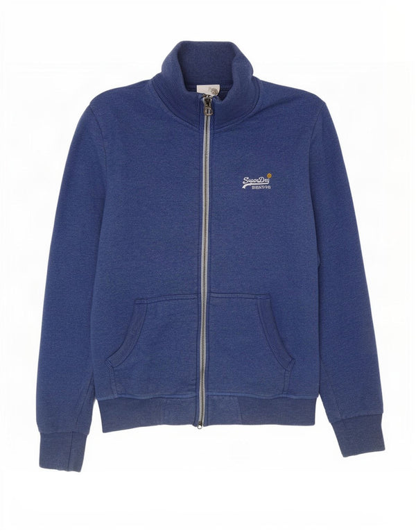 Superdry Mens Tracksuit Top Jacket Small Blue Cotton