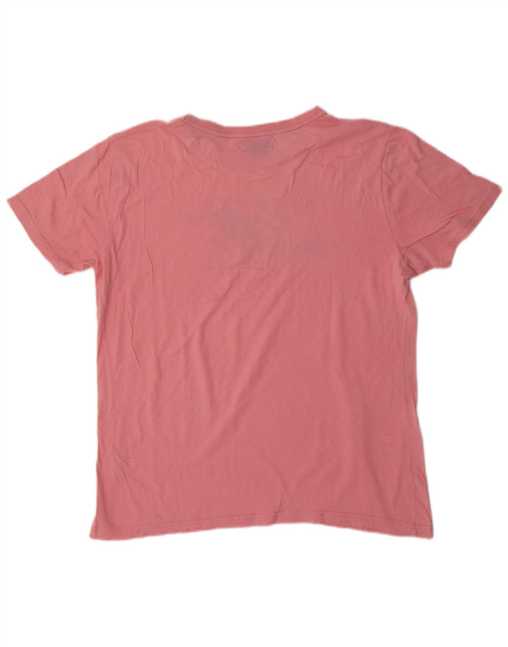 MARLBORO CLASSICS Grafisk T-shirt top til kvinder UK 16 Stor Pink Bomuld