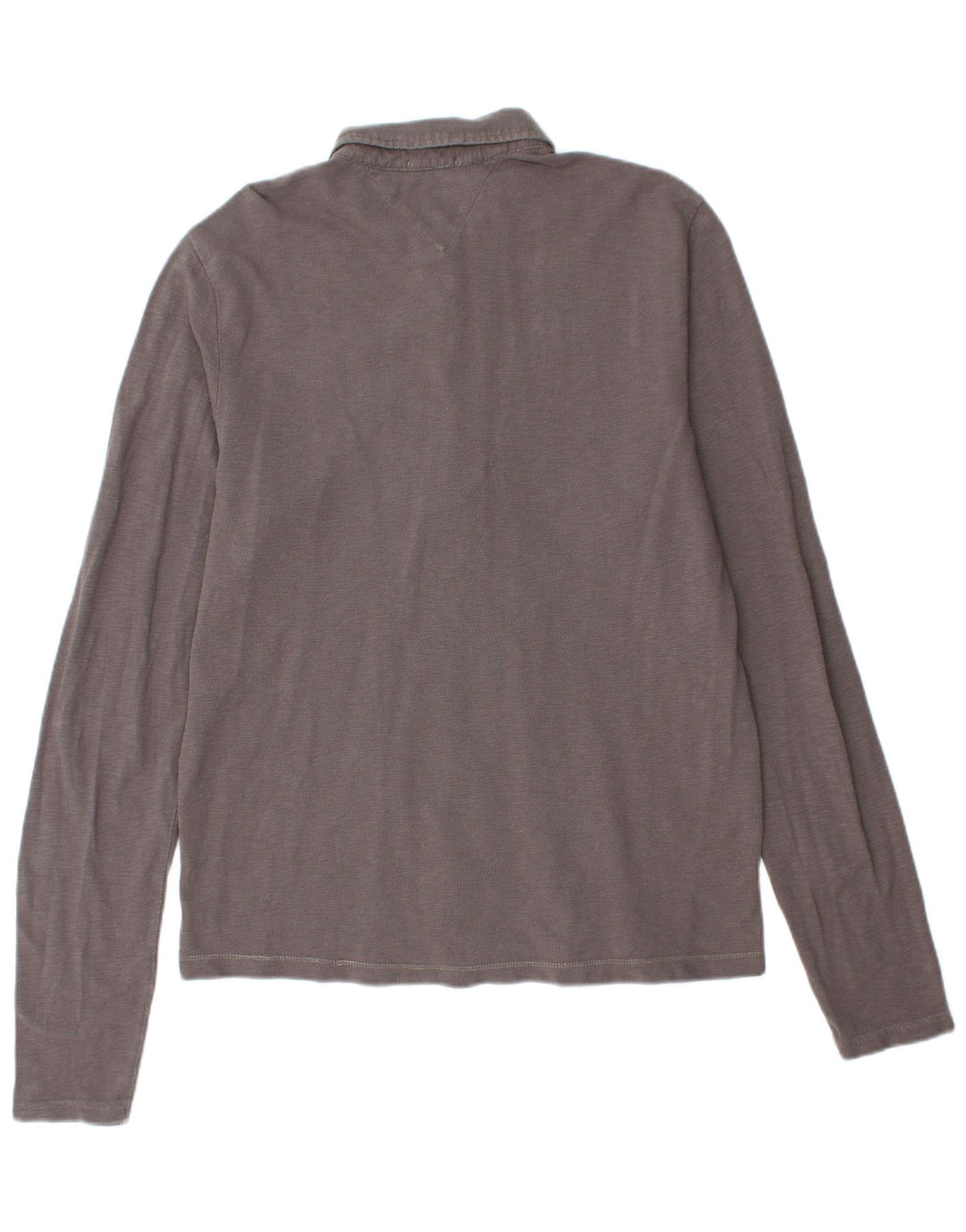 TOMMY HILFIGER Grafisk langærmet poloshirt til mænd XL Grå