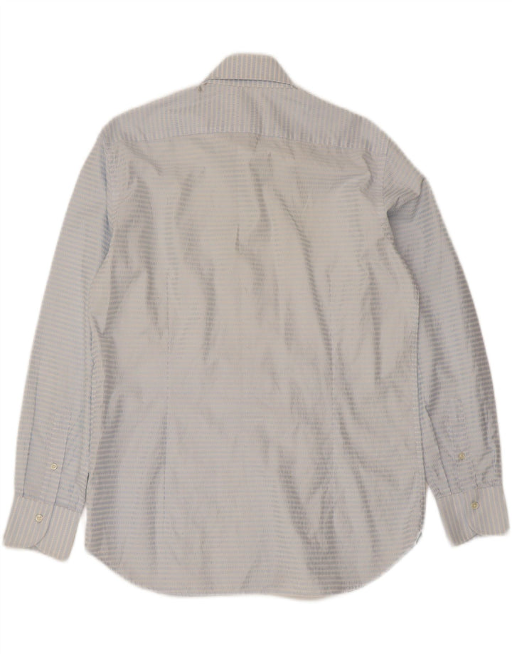 UNGARO Mens Shirt Size 41 16 Large Blue Striped Cotton Vintage Ungaro and Second-Hand Ungaro from Messina Hembry 
