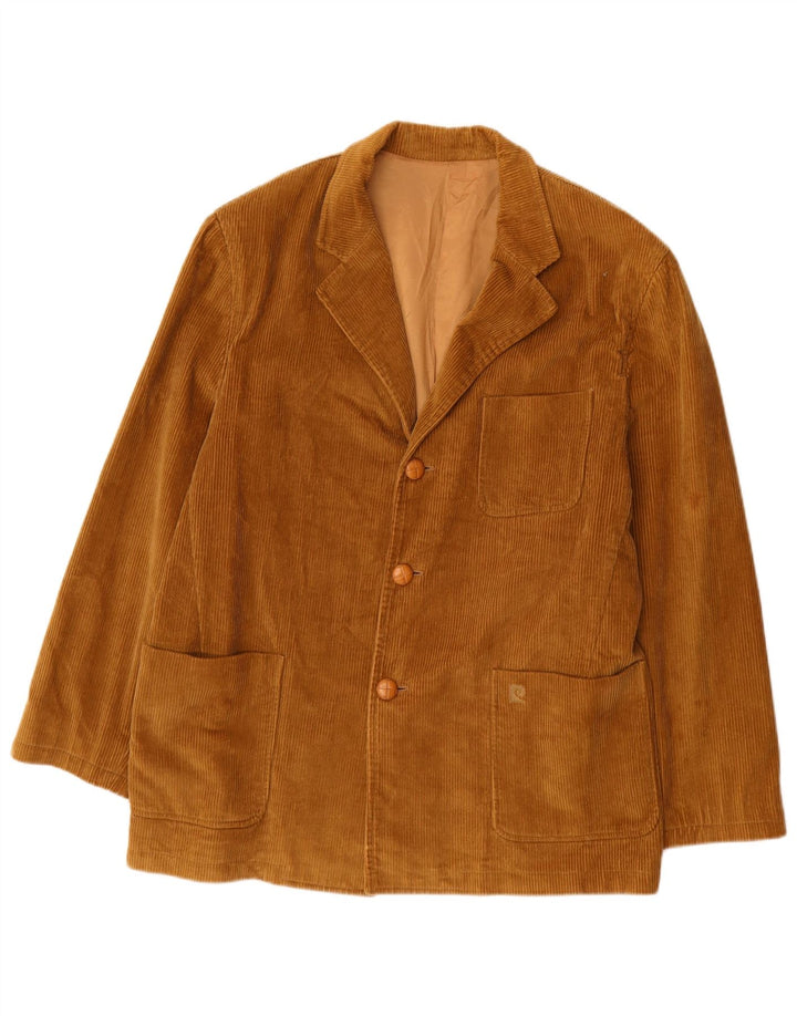 PIERRE CARDIN Herre 3-knaps Corduroy Blazerjakke IT 50 Stor Brun