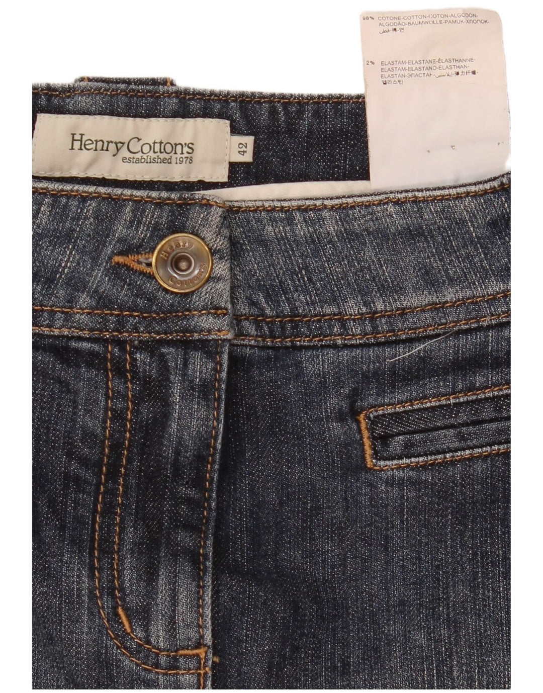 Henry Cottons Dame Denim Nederdel IT 42 Medium W30 Blå Bomuld