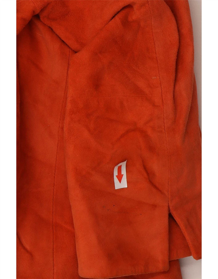 Conbipel Dame Crop 3/4-ærmet ruskindsjakke IT 44 Medium Orange Læder