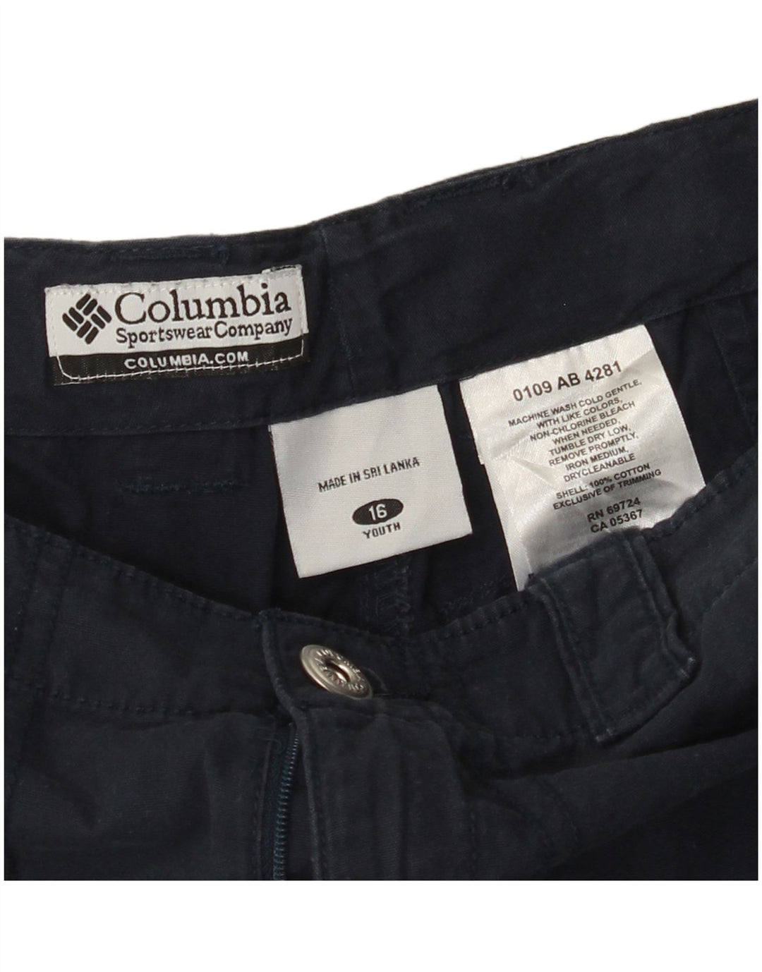 COLUMBIA Cargo Shorts til drenge 15-16 år W26 Marineblå Bomuld