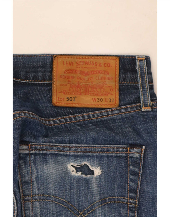 Levi's Herre 501 Straight Jeans W30 L32 Blå Bomuld